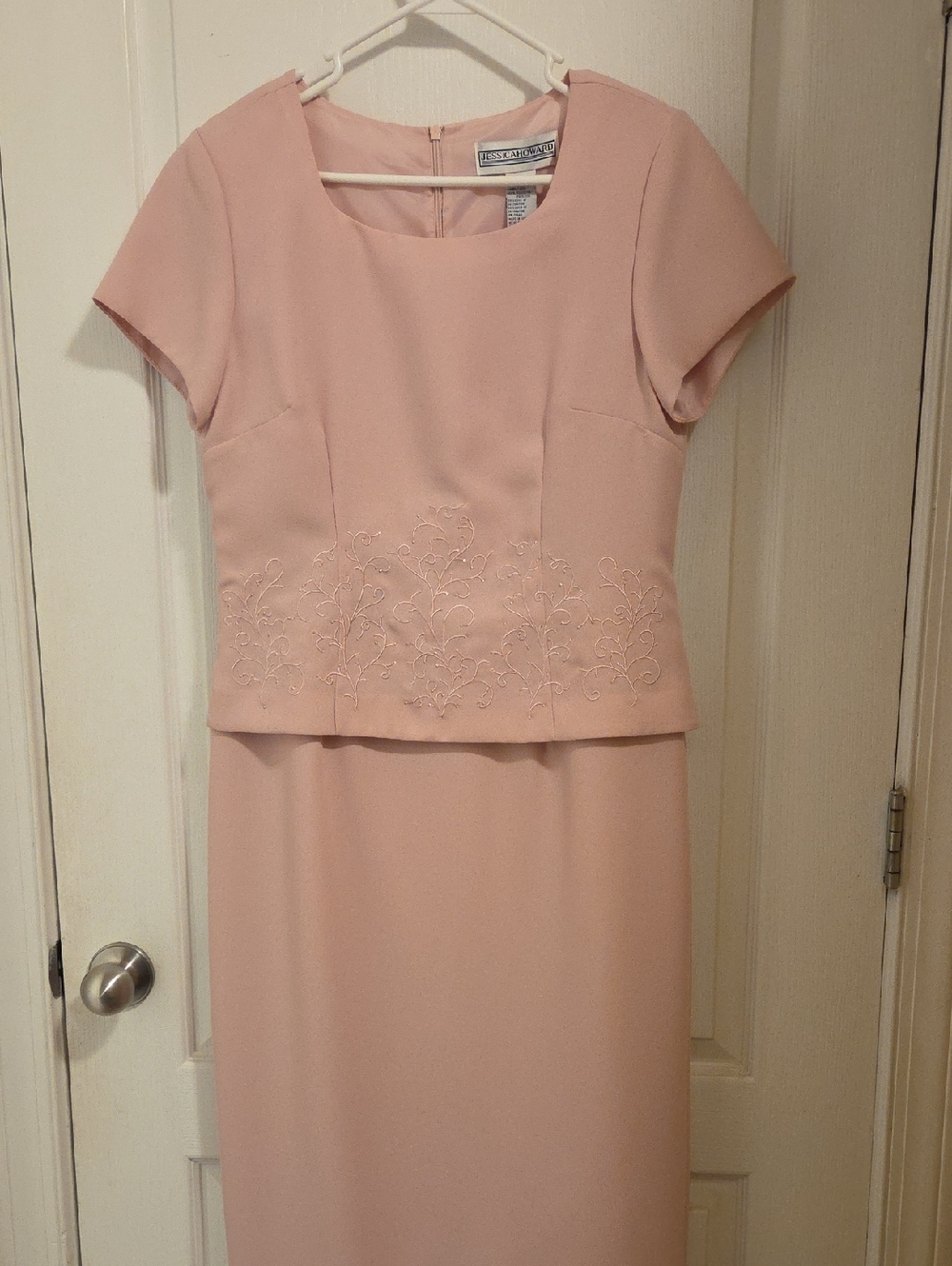 Jessica Howard Pale Pink Embroidered Two-Piece Dress